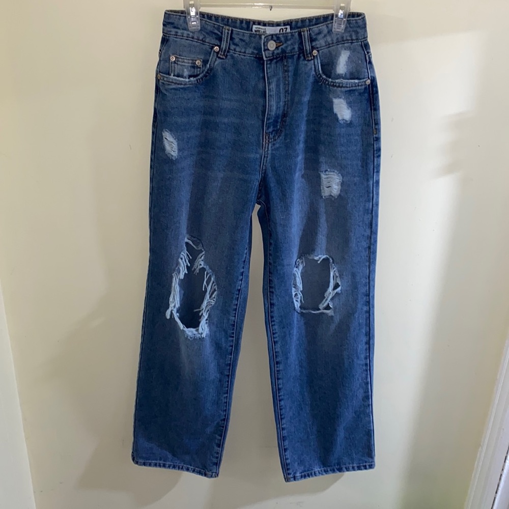 Refuge Denim Wise Leg Distressed Jeans Size 7